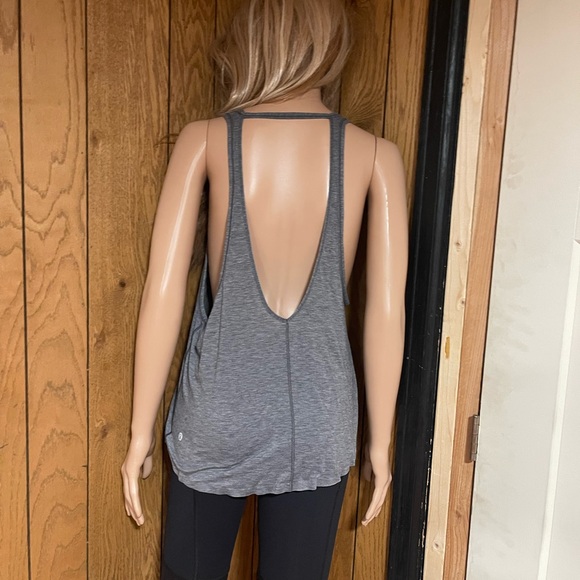 Lululemon" Grey Tank W Back Cut Out - Picture 4 of 16